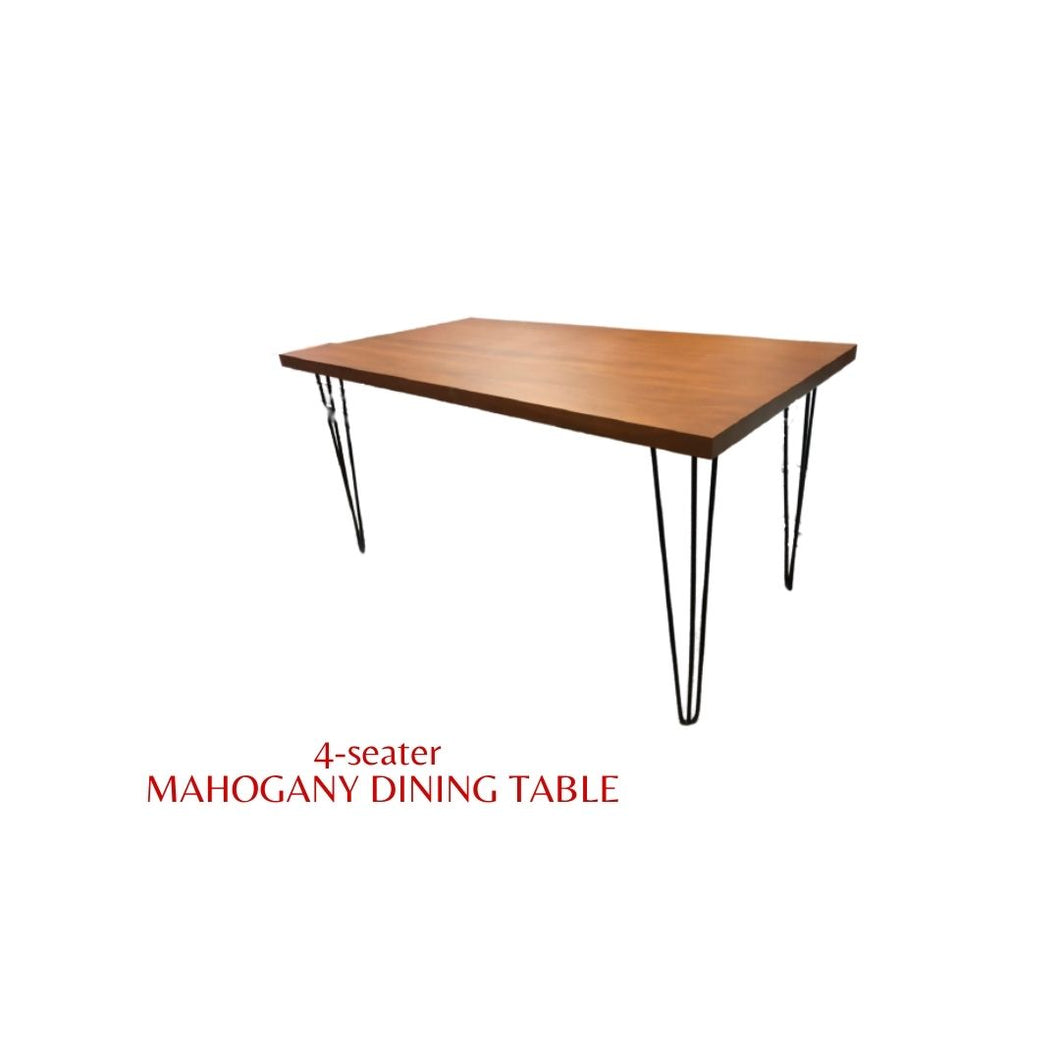 4-SEATER Mahogany Dining Table with Hairpin Legs